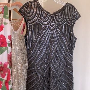 Black Beaded Sequin 1920’s Style Flapper Girl Dress Size Large